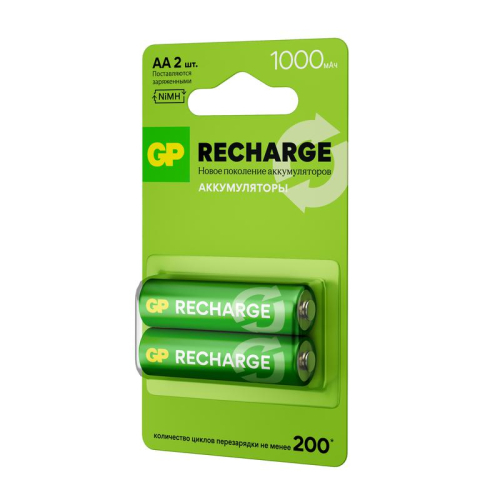 Аккумулятор AA/HR6 RECHARGE 1.2В 1000мА.ч 100AAHCV-2CRSBC2 16/96 (блист.2шт) GP 20252 фото 3 Аккумулятор AA/HR6 RECHARGE 1.2В 1000мА.ч 100AAHCV-2CRSBC2 16/96 (блист.2шт) GP 20252 фото 3