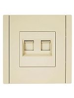 Розетка компьютерная 2-м RJ45 кат.6 FORTE&PIANO FP434 ваниль IEK FP-K20-2-K10
