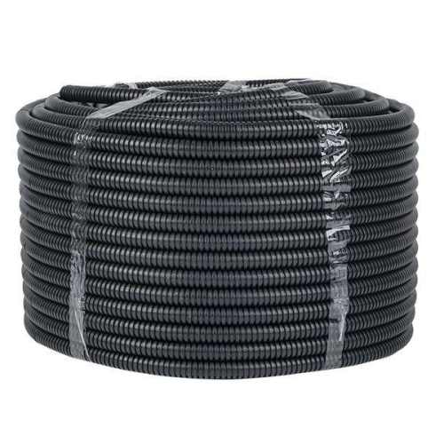 Труба гофрированная d16мм с протяжкой безгалоген. трудногорючая (FRHF) черн. (уп.100м) Plast EKF FRHF-16 Труба гофрированная d16мм с протяжкой безгалоген. трудногорючая (FRHF) черн. (уп.100м) Plast EKF FRHF-16