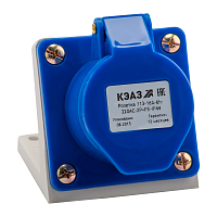 Розетка 113 16А 220В AC 2P+PE 6ч для монтажа на поверхность IP44 КЭАЗ 222746