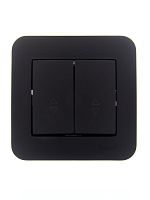 Переключатель проходной 2-кл.СП ASTI 10А IP20 в сборе черн. бархат LEZARD 7081-4242-106