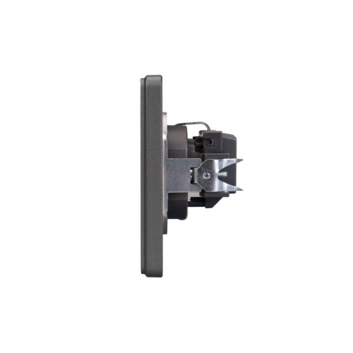 Розетка 1-м СП ROUND MIELE 16А с заземл. защ. шторки титан Kranz KR-78-0701-2 фото 2