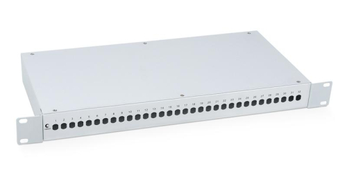 Кросс бокс оптический FO-19-32ST 19дюйм на 32 ST(FC) со сплайс-кассетой и КДЗС (без пигтейлов и проходных адаптеров) Cabeus 7934c Кросс бокс оптический FO-19-32ST 19дюйм на 32 ST(FC) со сплайс-кассетой и КДЗС (без пигтейлов и проходных адаптеров) Cabeus 7934c