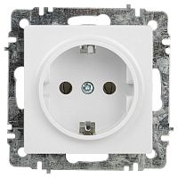 Розетка Intro Accent 6-202-01 2P+E Schuko 16А-250В IP20 СУ AL/CU бел. Intro Б0063678