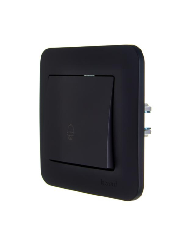 Кнопка звонка 1-кл.СП ASTI 10А IP20 в сборе черн. бархат LEZARD 7081-4242-103 фото 4