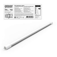 Лампа светодиодная Elementary 10Вт трубчатая 4000К нейтр. бел. G13 780лм стекло GAUSS 93020-R