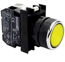 Кнопка с подсветкой-светодиод (1НО) 12-30В перем. и пост. тока желт. EMAS B180DS