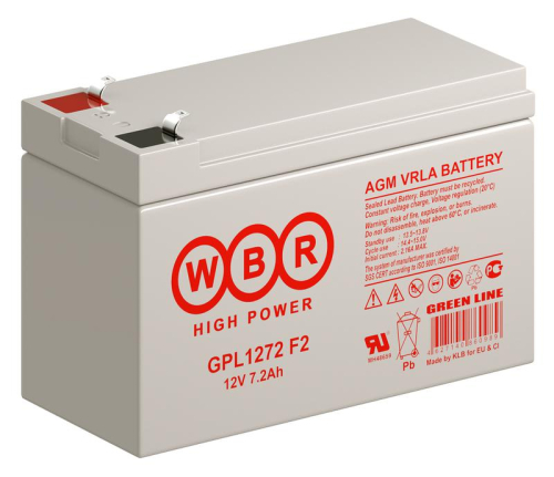 Аккумулятор 12В 7.2А.ч WBR GPL1272 F2 WBR фото 6