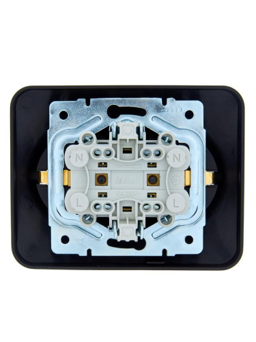 Розетка 2-м СП ASTI 16А IP20 с заземл. термопласт черн. бархат LEZARD 7081-4200-127B фото 2 Розетка 2-м СП ASTI 16А IP20 с заземл. термопласт черн. бархат LEZARD 7081-4200-127B фото 2