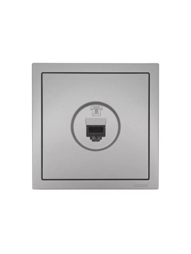 Розетка телефонная евро СП ZIMA IP20 сер. матов. LEZARD 704-7488-137 фото 3