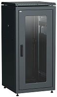 Шкаф сетевой 19дюйм LINEA N 24U 600х600мм стеклянная передняя дверь задняя металлическая черн. ITK LN05-24U66-GM