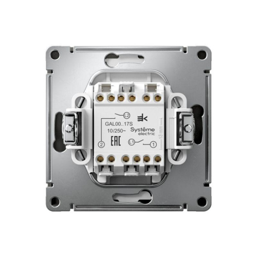 Выключатель кнопочный 2-кл. ArtGallery 10AX быстрозажим. клем. механизм базальт SE GAL001417S фото 3