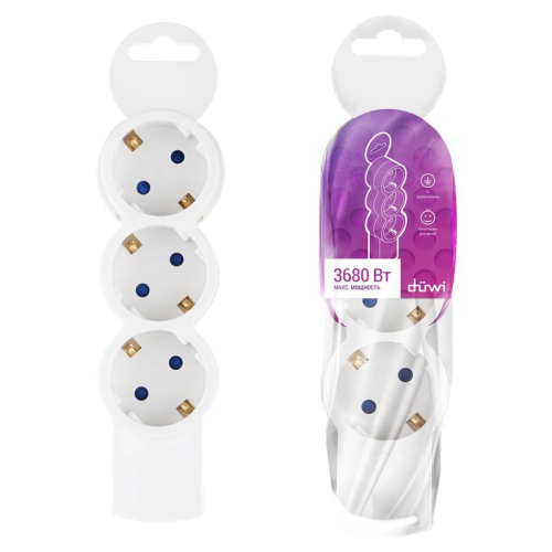 Колодка розеточная 3 гнезда с заземлением Quick Fix (быстрое подключение) 3680Вт Duwi 32017 5 Колодка розеточная 3 гнезда с заземлением Quick Fix (быстрое подключение) 3680Вт Duwi 32017 5