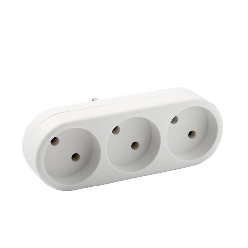 Разветвитель 3-м без заземл. 10А 2200Вт 250В плоский бел. DОМТОК 2655 фото 3