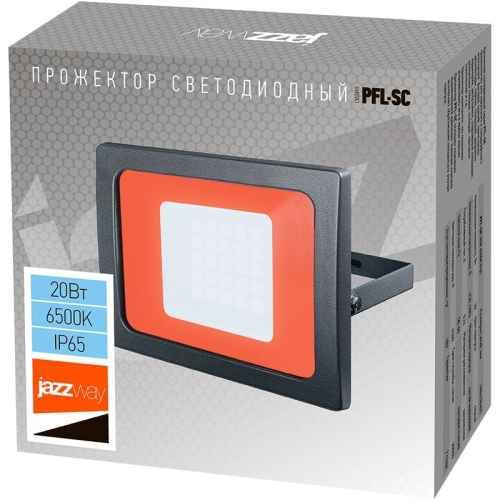 Прожектор светодиодный PFL-SC 20Вт 6500К IP65 190-260В ДО закален. матов. стекло JazzWay 5004887 фото 2