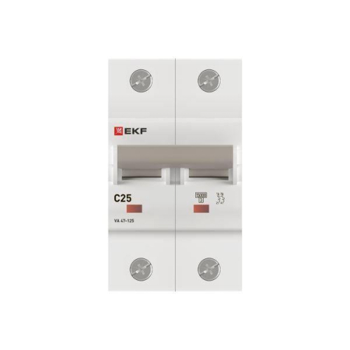 Выключатель автоматический 2п C 25А 15кА ВА 47-125 PROxima EKF mcb47125-2-25C фото 4