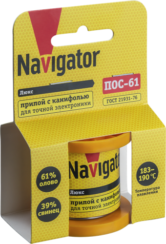 Припой 93 077 NEM-Pos02-61K-1.5-K50 (ПОС-61; катушка; 1.5мм; 50 г) Navigator 93077 фото 2