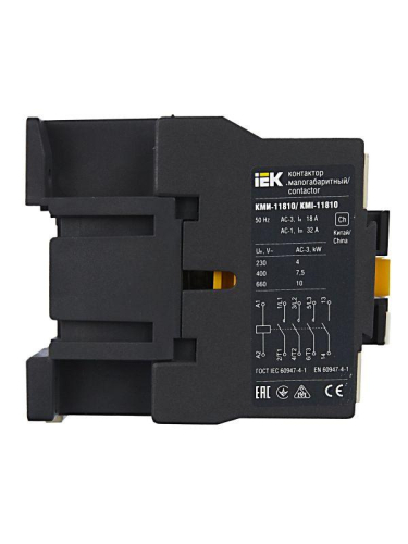 Контактор КМИ-11810 18А 230В/АС3 1НО KARAT IEK KKM11-018-230-10 фото 8