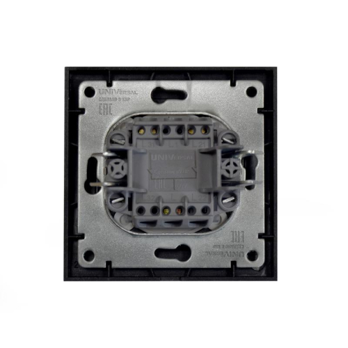 Переключатель проходной 1-кл. СП Бриллиант 10А IP20 с подсветкой в сборе графит Universal 7947380 фото 4