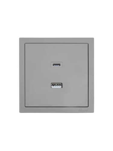 Розетка Type-C+ USB разъем СП ZIMA IP20 сер. матов. LEZARD 704-7488-192TC фото 2 Розетка Type-C+ USB разъем СП ZIMA IP20 сер. матов. LEZARD 704-7488-192TC фото 2