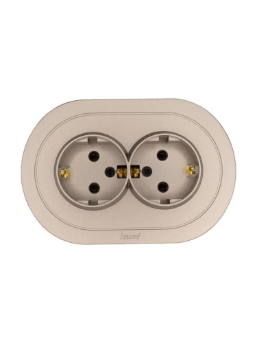 Розетка 2-м СП OSEN с заземл. ПБТ круглая механизм титан LEZARD 744-3700-127B Розетка 2-м СП OSEN с заземл. ПБТ круглая механизм титан LEZARD 744-3700-127B