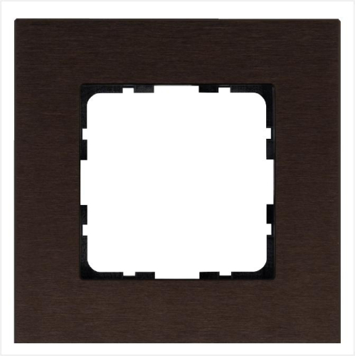 Рамка 1-м G-Metal метал. алюм. корич. Brown Jasmart G1001AZ