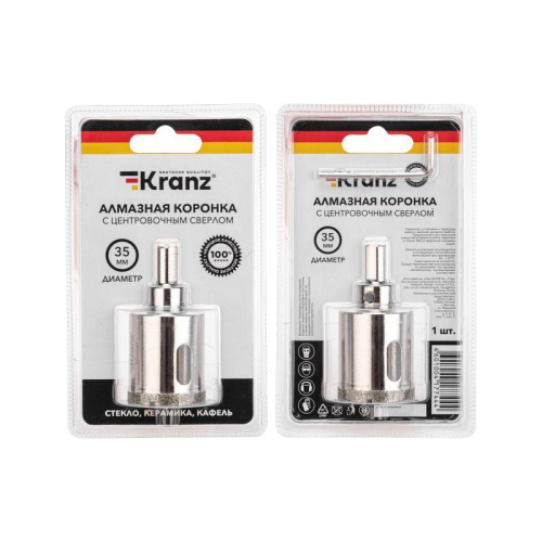 Коронка алмазная 35мм с центровочным сверлом Kranz KR-92-0011 фото 8