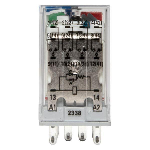 Реле промежуточное с кнопкой и мех. индикацией RPAt 22/4 5A 110В DC AVERES EKF rpat-22-4-110DC фото 3