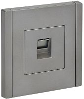 Розетка компьютерная RJ45 кат.6 FORTE&PIANO FP531 сталь IEK FP-K10-2-K46