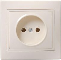 Розетка 1-м СП Кварта 10А IP20 без заземл. без защ. шторок крем. GENERICA ERK13-K33-10-DM