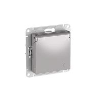 Розетка AtlasDesign 16А IP20 с заземл. защ. шторки с крышкой быстрозажим. клем. механизм алюм. SE ATN000346S