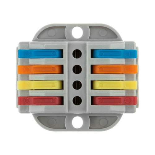 Клемма строительно-монтажная СМК проходная 222-424P 4п 0.08-4кв.мм с монтажной площадкой сер. (уп.25шт) Rexant 07-6264 фото 4