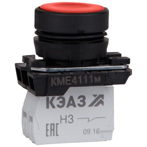 Кнопка управления КМЕ4111м красный 1но+1нз IP40 цилиндр красн. КЭАЗ 248241 фото 2