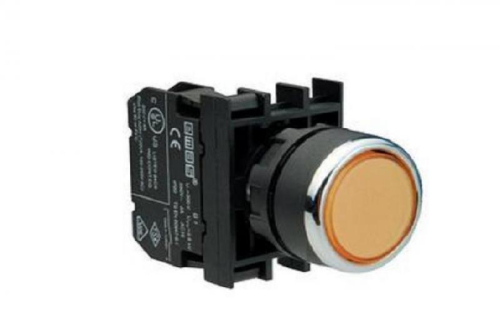 Кнопка нажимная круглая желт. (2НО) EMAS B101DS Кнопка нажимная круглая желт. (2НО) EMAS B101DS