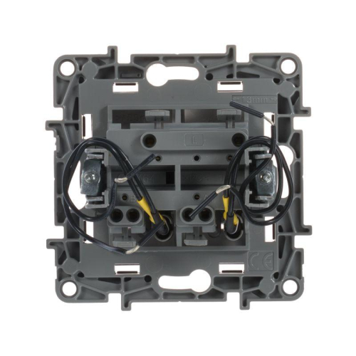 Выключатель 2-кл. СП Etika 10А IP20 250В 10AX с подсветкой/индикацией авт. зажимы механизм антрацит IEK 672604 фото 5