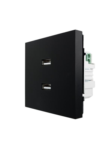 Розетка 1-мест. с 2-мест. USB разъем СП ZIMA IP20 черн. бархат LEZARD 704-4288-192 фото 5