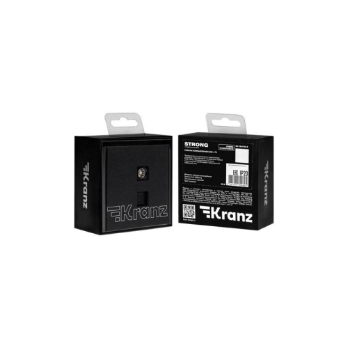 Розетка компьютерная + телевизионная СП STRONG MIELE RJ45 кат6 + TV антрацит Kranz KR-78-0722-5 фото 7