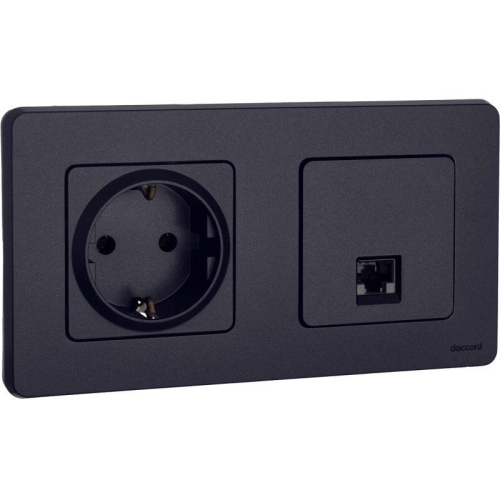 Розетка компьютерная Inspiria RJ45 кат.5E UTP антрацит IEK 673828 фото 2