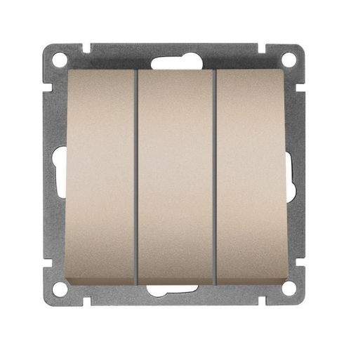 Выключатель 3-кл. СП Афина 10А IP20 механизм шампань Universal A0043-Br Выключатель 3-кл. СП Афина 10А IP20 механизм шампань Universal A0043-Br