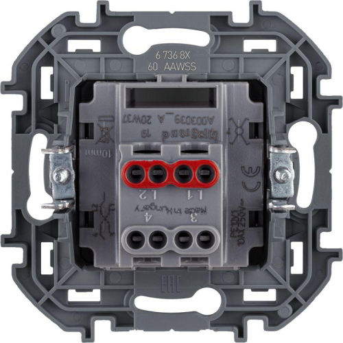 Переключатель перекрестный 1-кл. Inspiria 10А IP20 250В 10AX винтов. клеммы механизм алюм. Leg 673682 фото 2