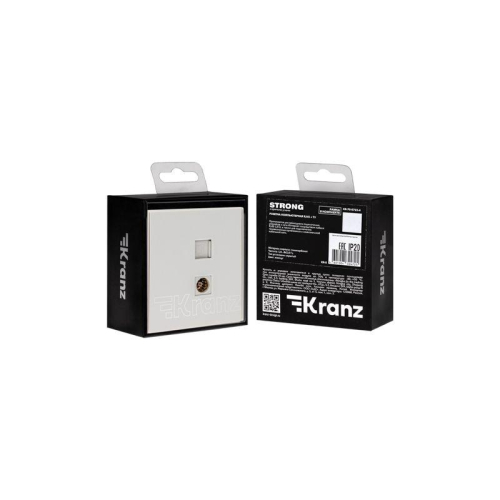 Розетка компьютерная + телевизионная СП STRONG MIELE RJ45 кат6 + TV жемчуж. Kranz KR-78-0722-4 фото 7