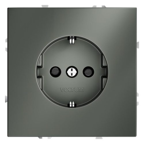 Розетка 1-м СП S70 16А с заземл. защ. шторки механизм титан Voltum VLS040206 Розетка 1-м СП S70 16А с заземл. защ. шторки механизм титан Voltum VLS040206