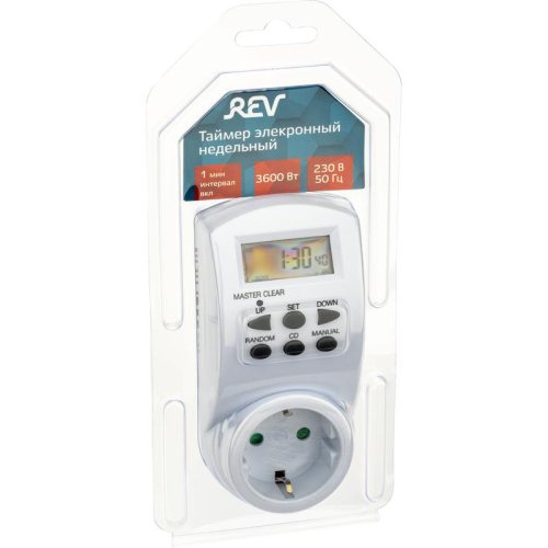Таймер недельный электронный с заземл. 1.8кВт бел. REV 66989 6 фото 2