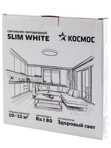 Светильник светодиодный SLIM WHITE 24Вт 6500К IP40 1660лм 230В 230х25мм КОСМОС KSlim24w_W6500K фото 4
