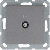 Розетка телевизионная проходная TV Ф9.5мм механизм алюм. Jasmart G6002S