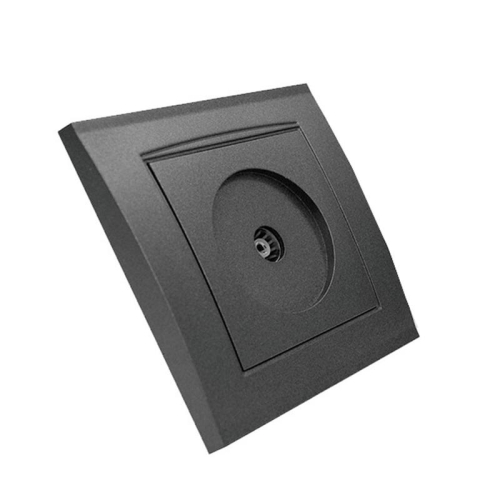 Розетка телевизионная TV 1-м СП Бриллиант в сборе графит Universal 7947571-Gr фото 2