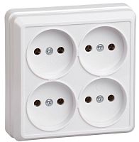 Розетка 4-м ОП Октава 10А IP20 без заземл. бел. GENERICA ERO40-K01-10-DC