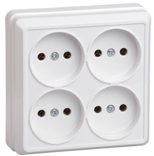 Розетка 4-м ОП Октава 10А IP20 без заземл. бел. GENERICA ERO40-K01-10-DC Розетка 4-м ОП Октава 10А IP20 без заземл. бел. GENERICA ERO40-K01-10-DC