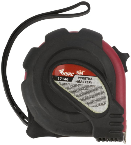 Рулетка Мастер 5мх25мм прорезиненный корпус КУРС 17146 фото 2