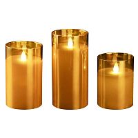 Свеча декоративная CL7-SET3-gd с пультом 3хAAA для каждой свечи (не в компл.) зол. (уп.3шт) ФАZА 5018822